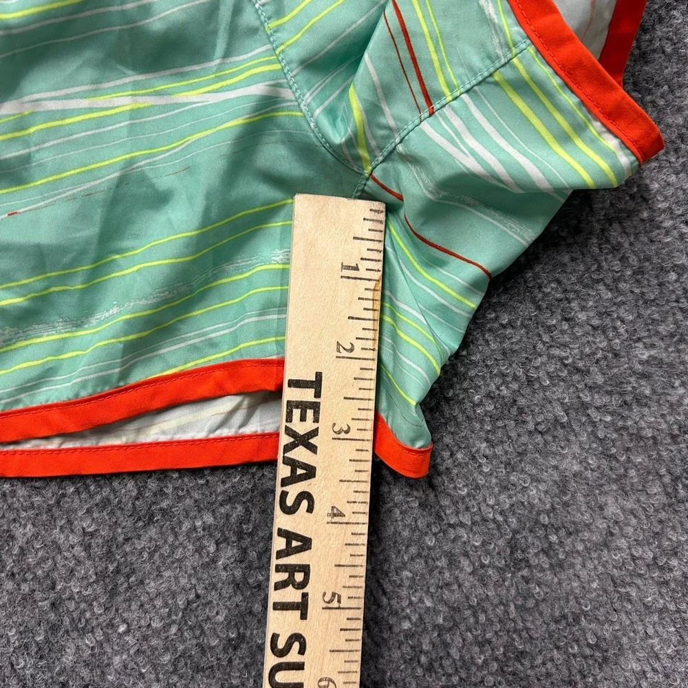 Unknown Shorts Womens Size S Teal Orange Striped Athletic Running Mesh Gym